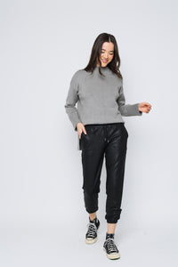 The Laina Faux Leather Jogger