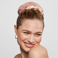 The Microfiber Quick-Dry Towel Scrunchie 2PC- Terracotta Checker