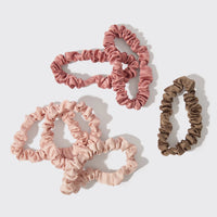 The Holiday Ultra Petite Satin Scrunchies- 6 PK