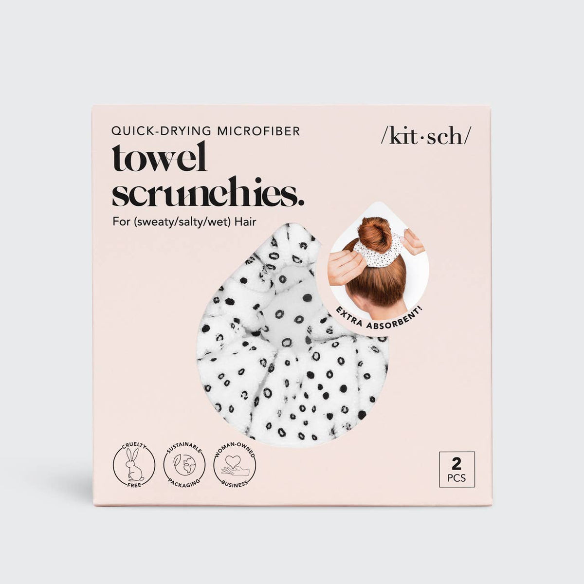 The Towel Scrunchie 2 Pack - Micro Dot