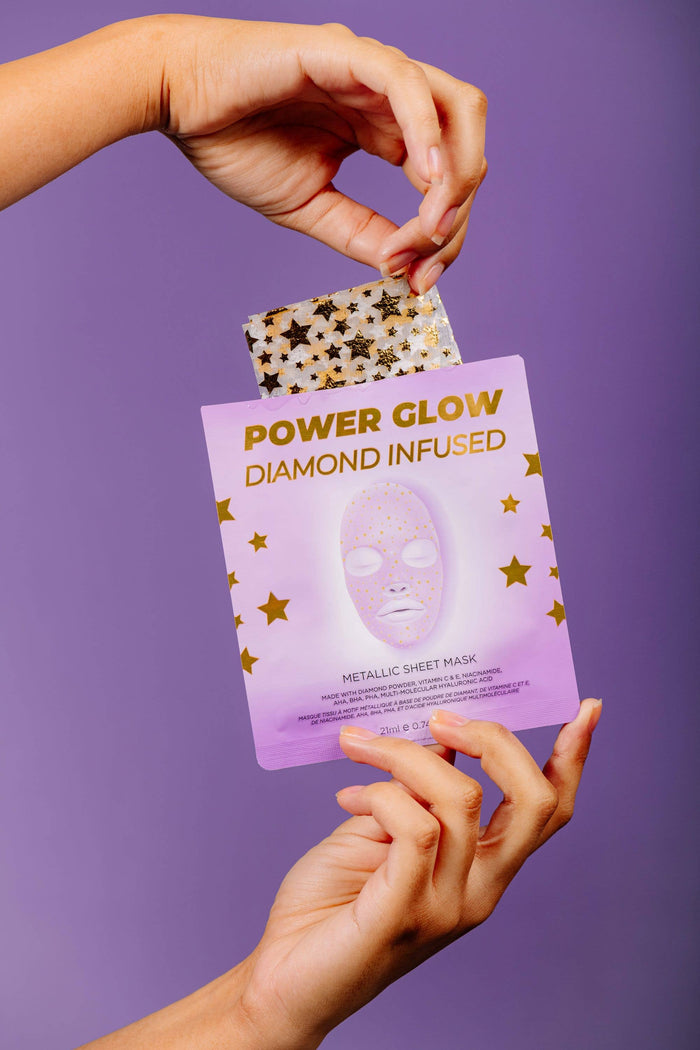 The Power Glow Diamond Infused Metallic Face Sheet Mask