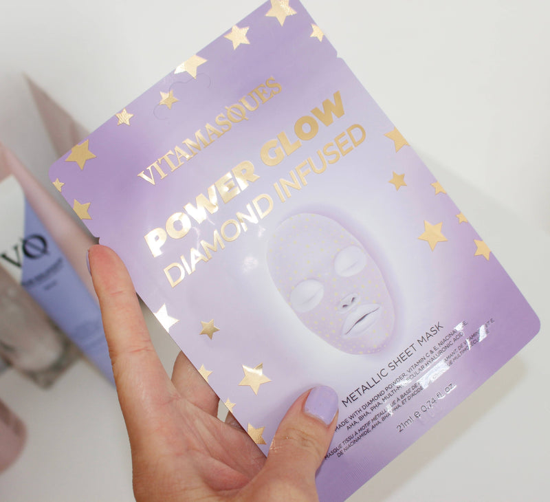 The Power Glow Diamond Infused Metallic Face Sheet Mask