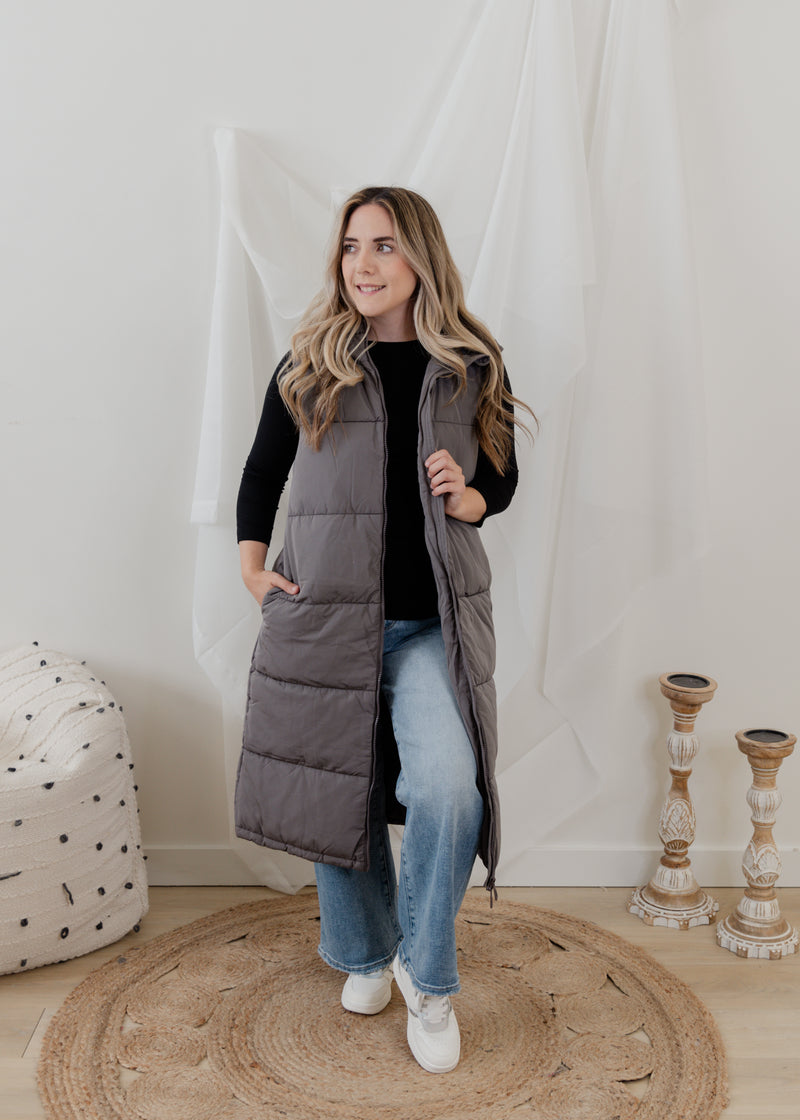 The Alina Long Puffer Vest