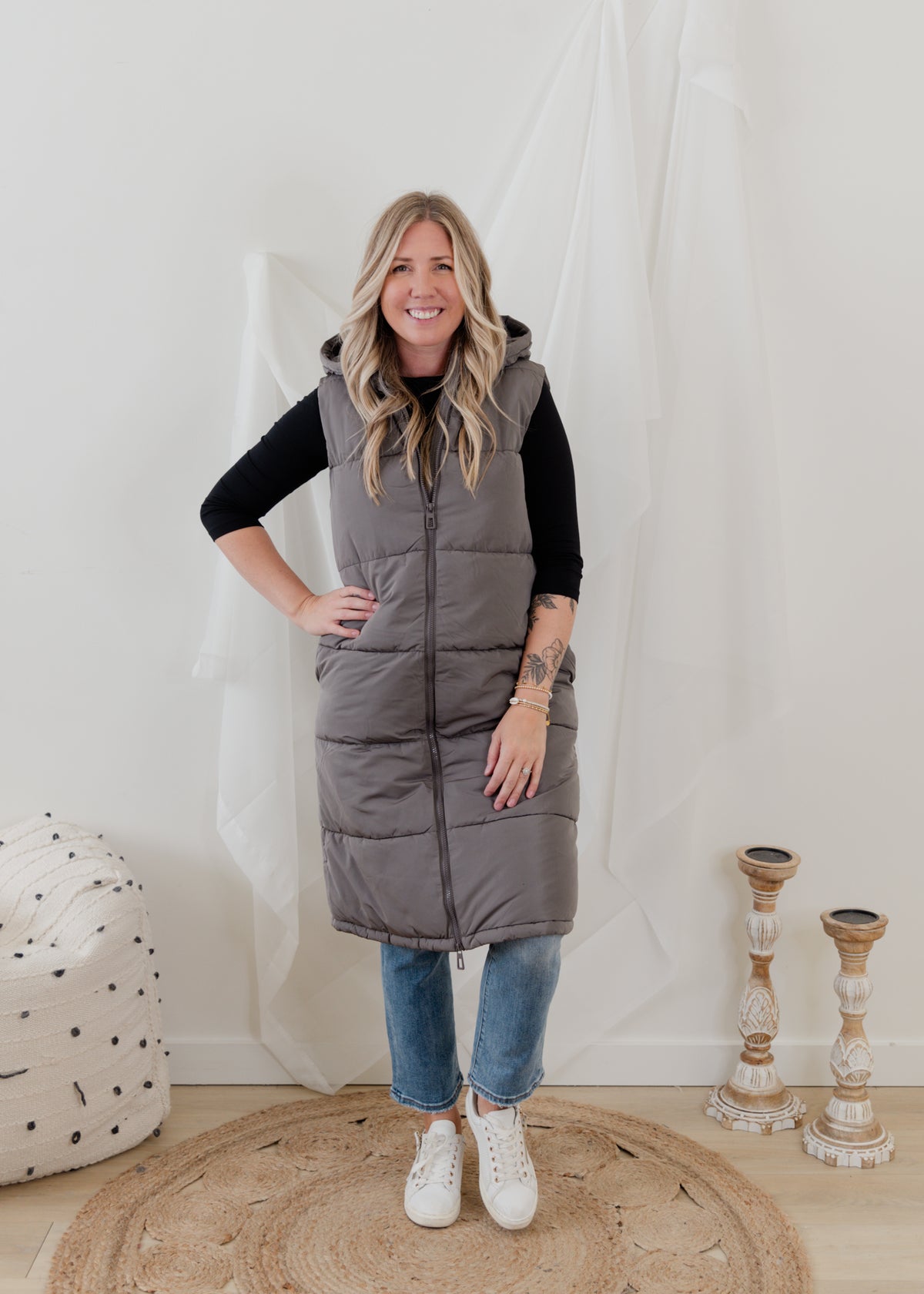 The Alina Long Puffer Vest