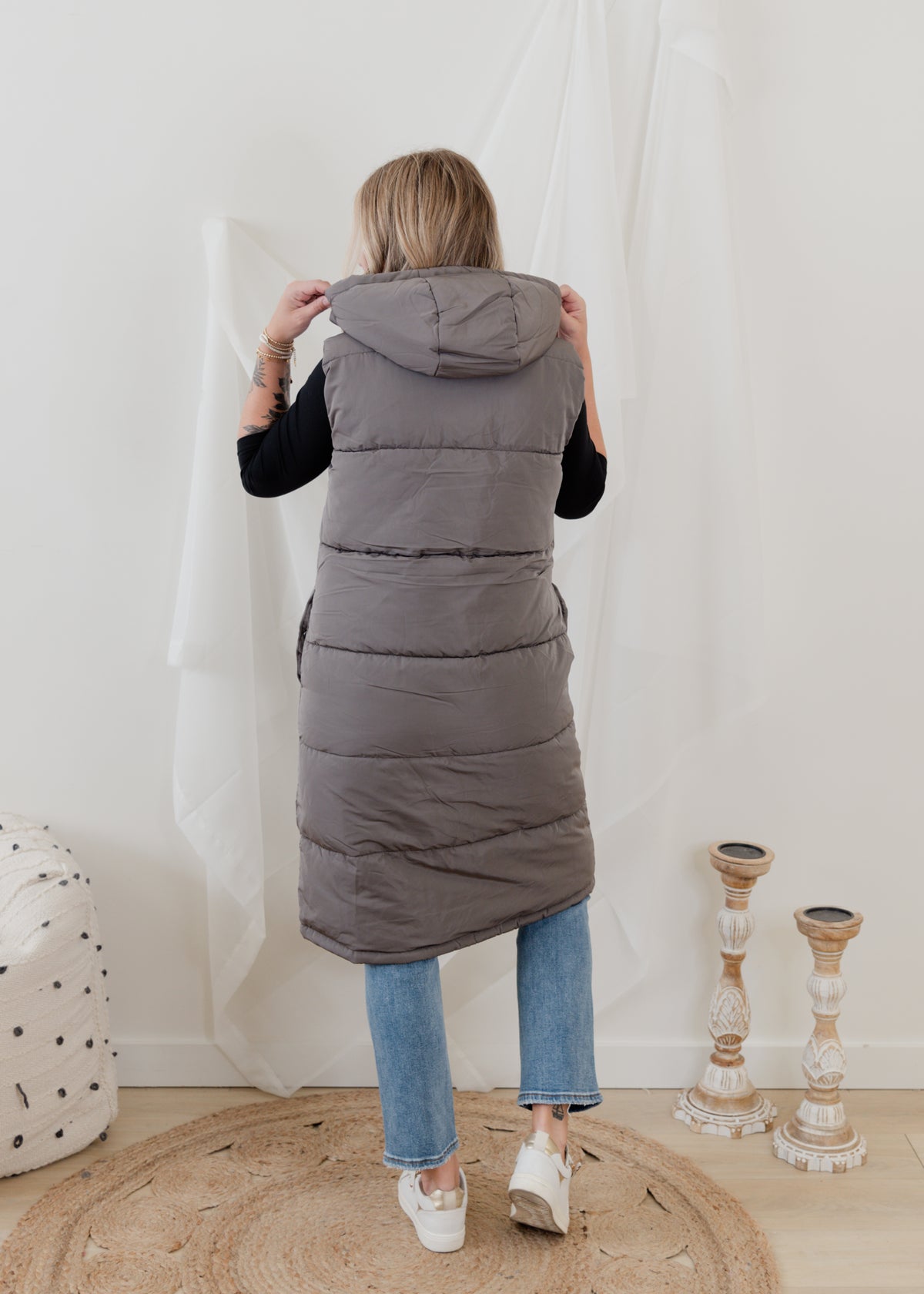 The Alina Long Puffer Vest