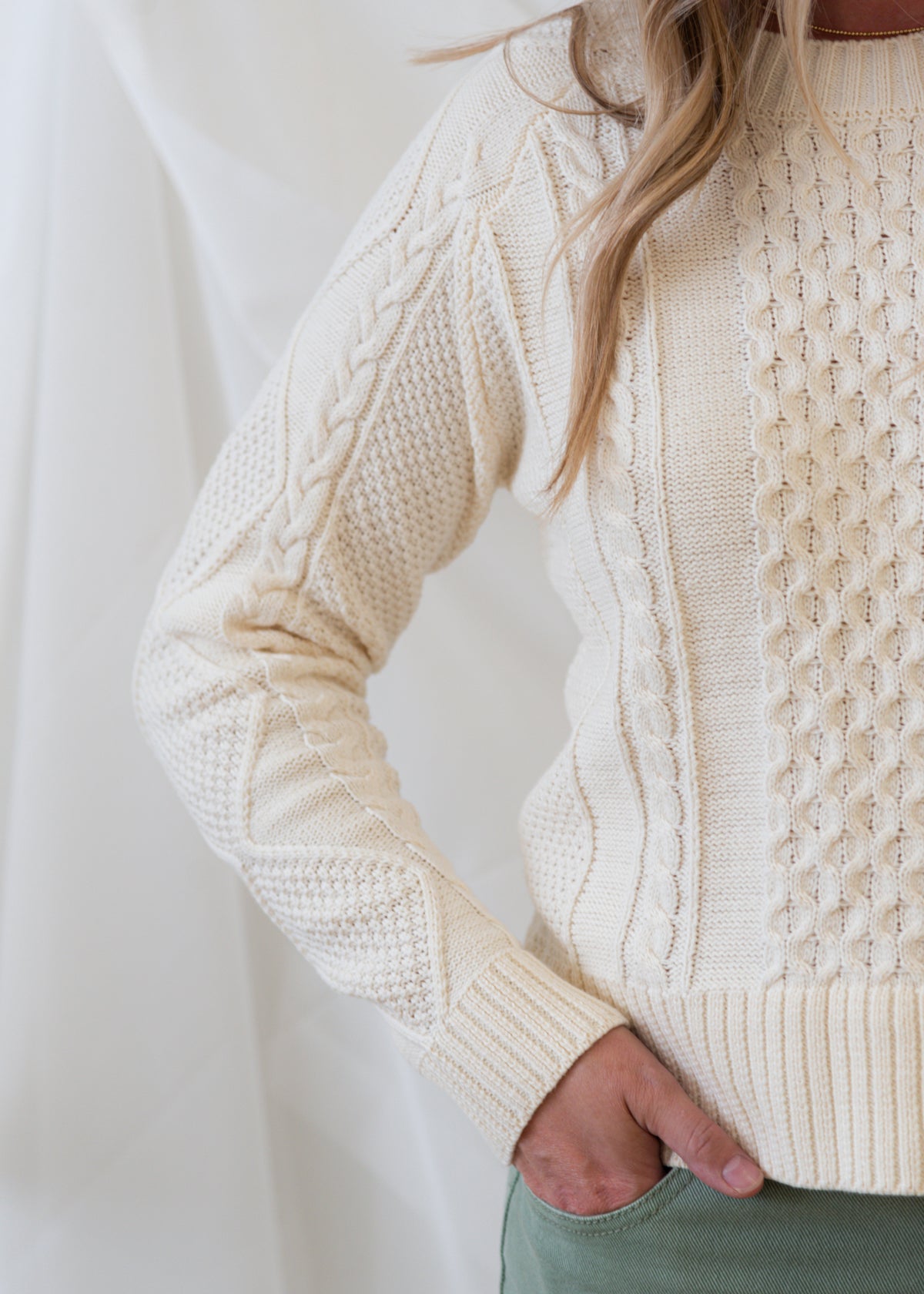 The Willa Cabled Raglan Pullover