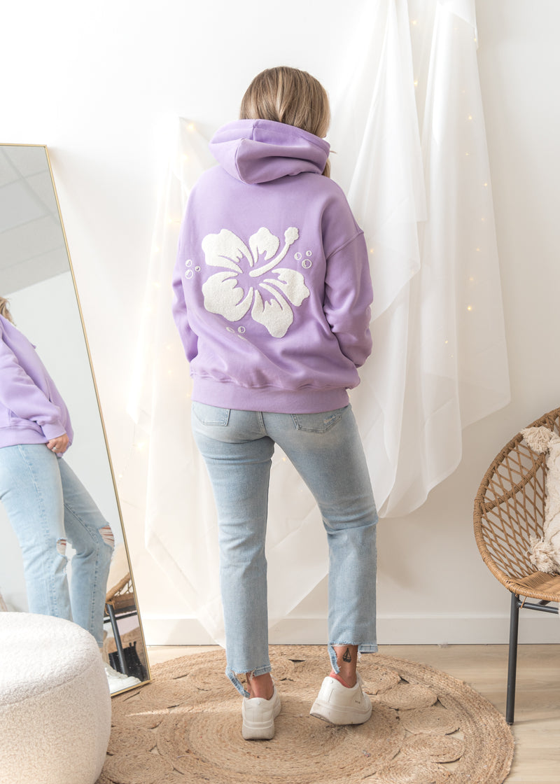 Sunkissed Coconut Hibiscus Flower Hoodie