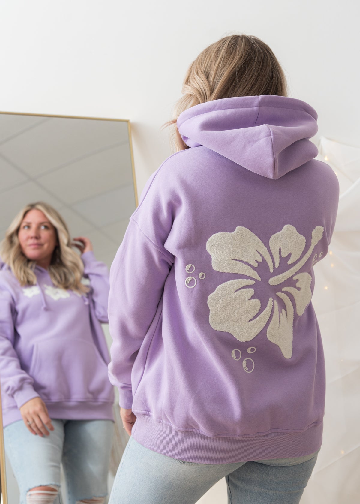 Sunkissed Coconut Hibiscus Flower Hoodie