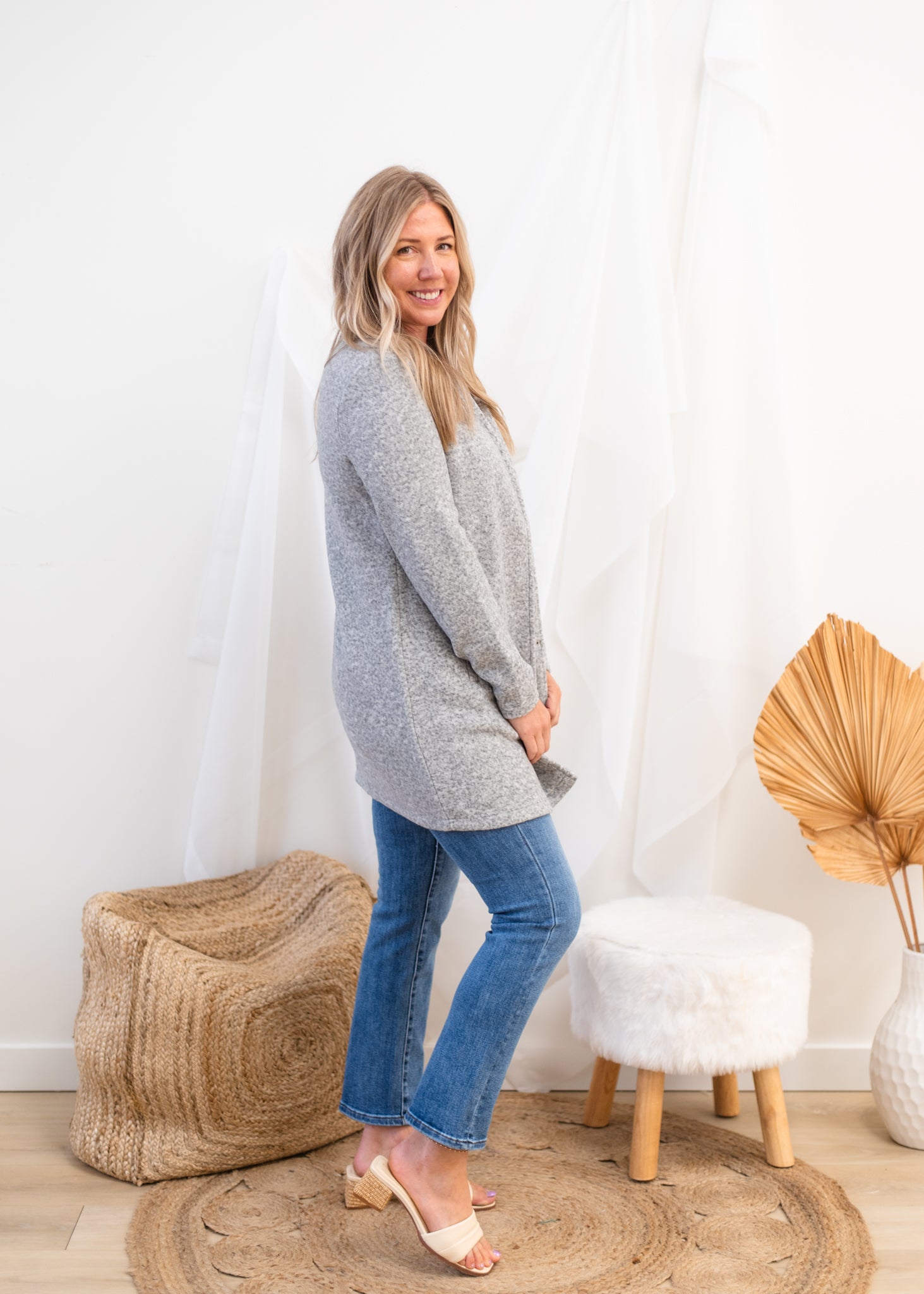 VERO MODA katrine brushed jacket light grey melange xs