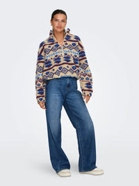 The Janne Print Teddy Halfzip