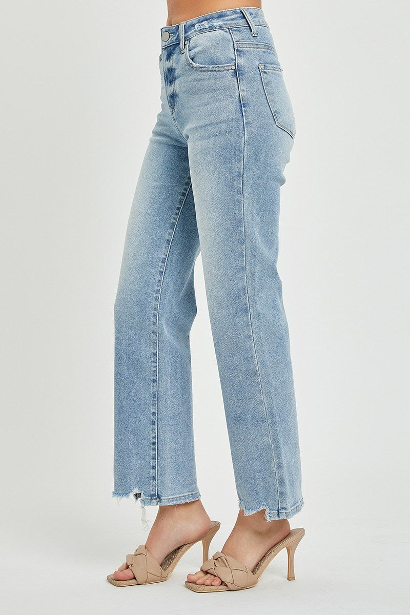 The Rachel High Rise Straight Jeans