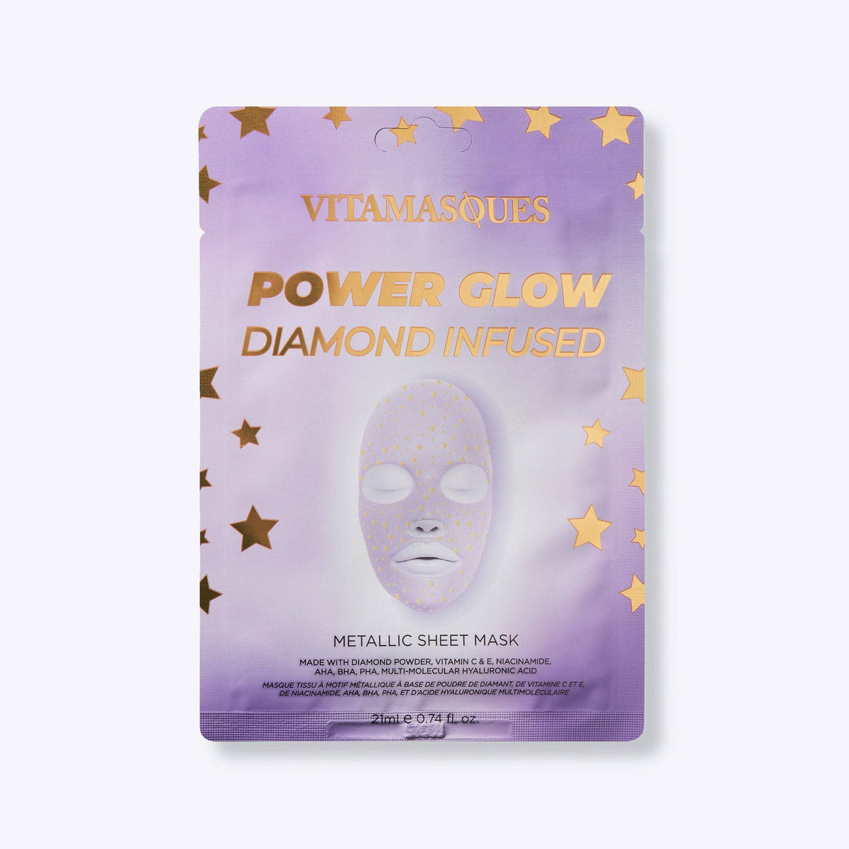 The Power Glow Diamond Infused Metallic Face Sheet Mask