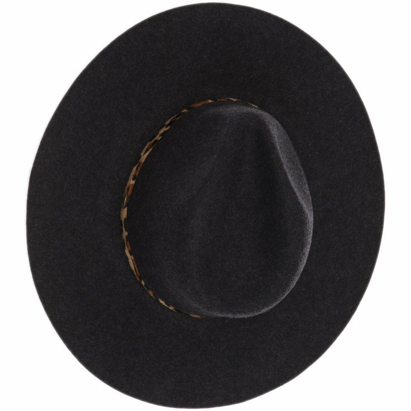 The Leopard Trim Wool Felt Brim Hat