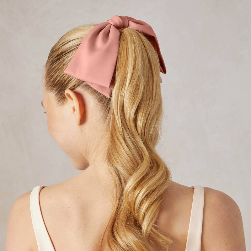 The Recycled Fabric Bow Hair Clip - Rosewood